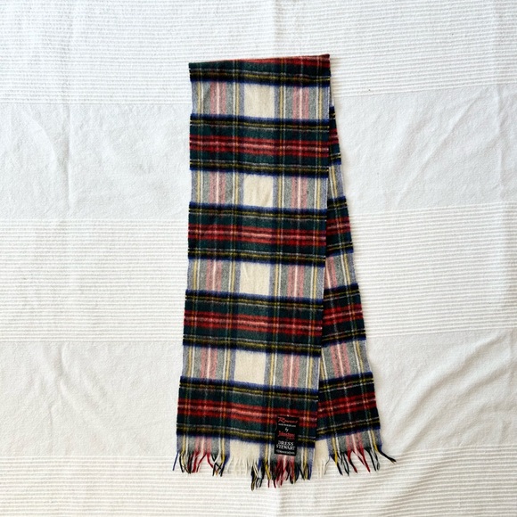 Johnstons of Elgin Cashmere / Wool Tartan Scarf Dress Stewart - Picture 4 of 10